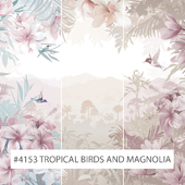 Creativille | Wallpapers | 4153 Tropical Birds and Magnolia