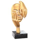 Decorative figurine face with hands