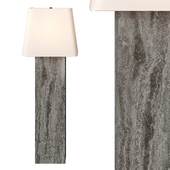 Forms gray travertine floor lamp by Crate&Barrel