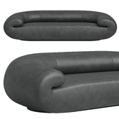 FOLD Black Leather Sofa