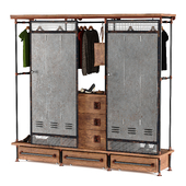 David Open Wardrobe With Vintage Locker Sliding Doors