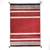 Andes Ruby Red Cotton Chenille Handmade Area Rug