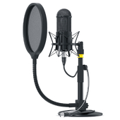 Broadcast Studio microphone with stand for desk 3D model for subdivide