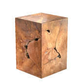 Perigold Phillips Collection Teak Chunk Square Accent Stool