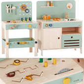 TRIXIE Wooden Work Bench & Kitchen Toy