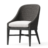 MARISOL SEAGRASS SLOPE ARM DINING SIDE CHAIR BLACK