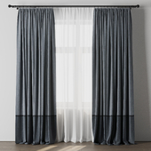 curtain rod 002 Blue curtains