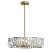 Gold Metal Chandelier With Clear Crystals