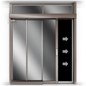 Раздвижные витражные автоматические алюминиевые двери /  Sliding stained glass aluminum automatic door