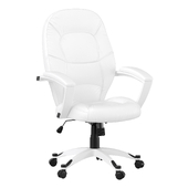 White Leather Ergonomic swivel Office Chair