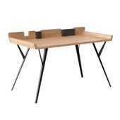 Wooden desk on steel base Bozzetti Diag desk
