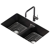 uvati 32inch Double Bowl UndermountGauge Stainless Steel Kitchen Sink