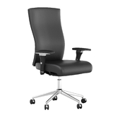 Ergonomic office chair made of soft black leather