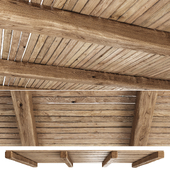 Wooden Ceiling V4 / Прямой деревянный потолок