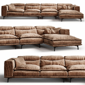 Italian style sofa in upholstered fabric