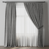 Classic Curtain with rod 07 Gray Curtain