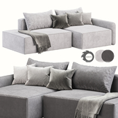 Corner sofa bed Portland gray