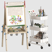 Easel for Kids with 2 Drawing Paper, Raskog