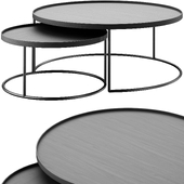 Set of round coffee tables TRAY TABLES FROM ETHNICRAFT