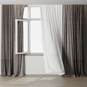 curtains when open window and Patterned Curtain 03 HBH fbx