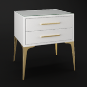 Homary Modern White & Black Nightstands