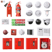 Set of security and fire alarms