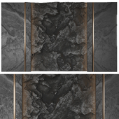 Wall panel with a black rock