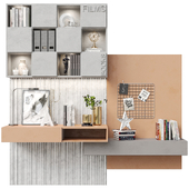 Wardrobe with decor and workplace