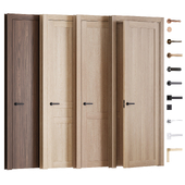 Interior veneered doors with frame and fittings