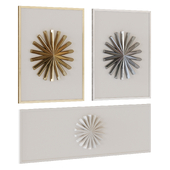 A set of 3d paintings (gold, silver, white)