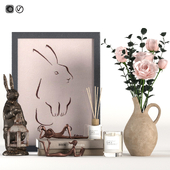 Rabbit lantern and rose flower