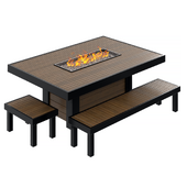 Outdoor gas fireplace