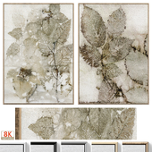 Boho Textural Herbarium Neutral Wall Art C-817