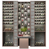 Large rack with collection wine
