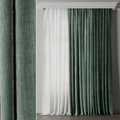 Low width curtains 04 set green