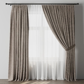 Classic Curtain with rod 13 Brown curtain HBH