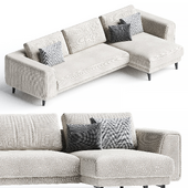 Upholstered sofa with chaise longue