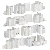 A set of white books with bookends