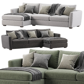 Metz 3 Seater L Shaped Sectional Corner Chaise Sofa