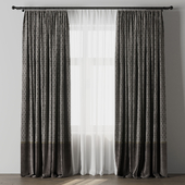 Curtain with rod 13 brown patterned curtain HBH