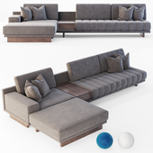 Homary L-Shaped Modular Velvet Sectional Sofa