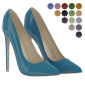 Lacquered ladies high-heeled shoes