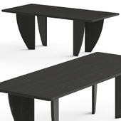 CB2 Dunn Rectangular Black Wood Dining Table