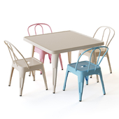 Tolix Kids Stool Metal Chair With Table