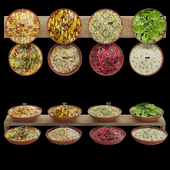 Varied salad bar