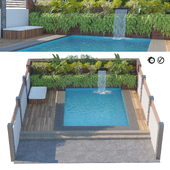 Garden pool with landscape