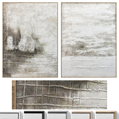 Large Abstract Neutral Textural Wall Art C-839