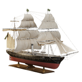 Steamsail Hartford-1858-Warship