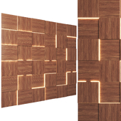 Wooden 3d wall panels with led light