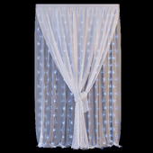 Chiffon curtain with LED garland